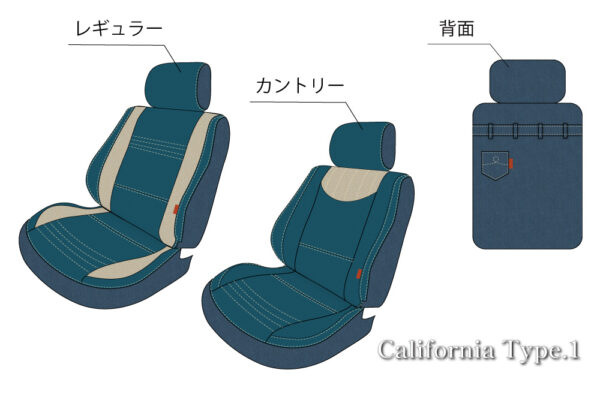 フロントのみ シートカバー【California Style type.1】 - 画像 (7)